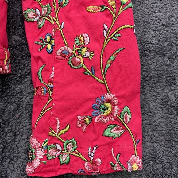 Vtg Johnny Was BIYA Cotton S Floral Embroidered Flowers Jacket Blazer Top - Picture 3 of 11
